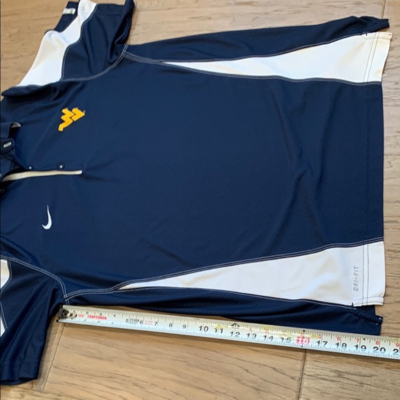 West Virginia Mountaineers Shirt Mens Large NCAA Football Nike Dri Fit Polo - Picture 5 of 9